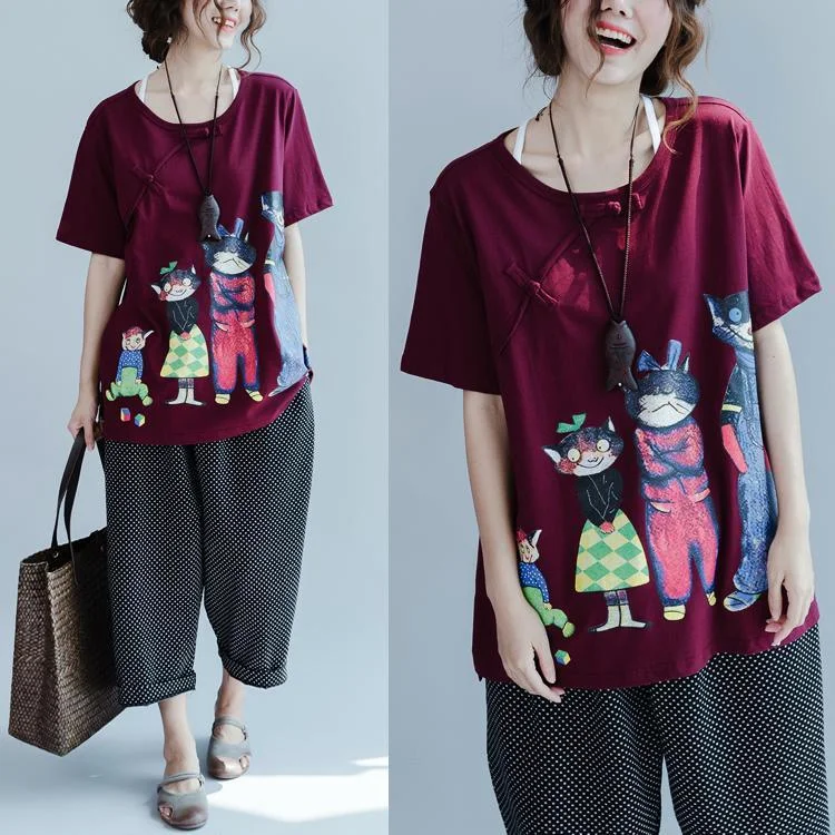 Mulberry cotton shirts summer oversize women blouses tops the happy cat family