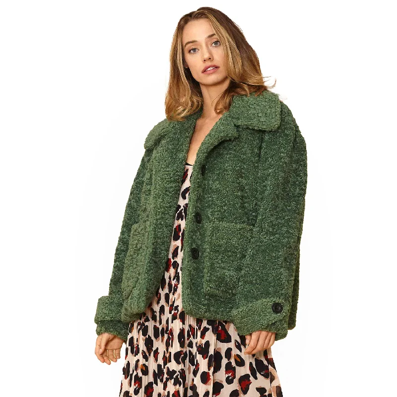 Women's Shearling Coat in Fallforest