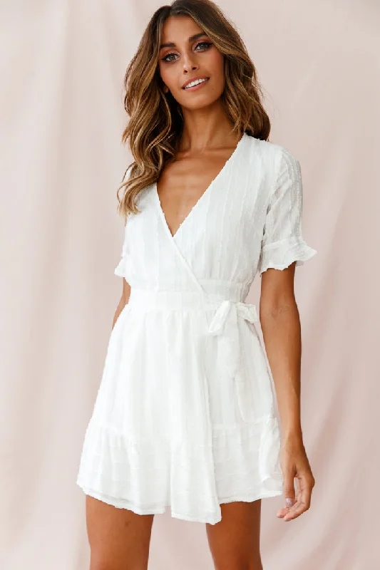 Rubi V-Neckline Wrap Dress White